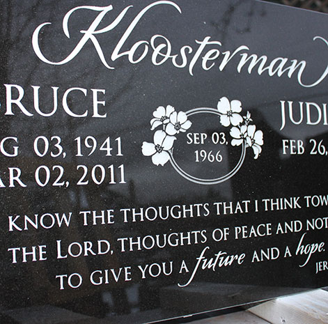 Flat Granite lawn markers